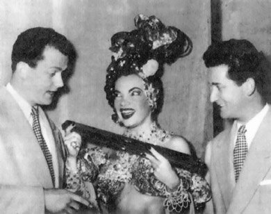 On tour with Carmen Miranda, Italy in 1953